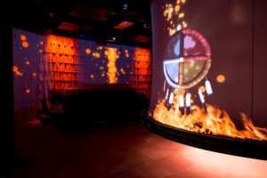 Immersive show cylindrical screen