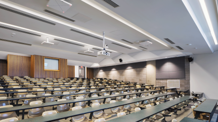 UQAM Installation of 6 bimodal amphitheaters, one bimodal classroom, and one active learning space.