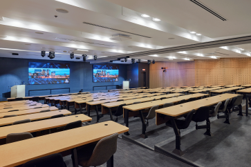 Complete view of CRCHUM's Audiovisual Amphitheater